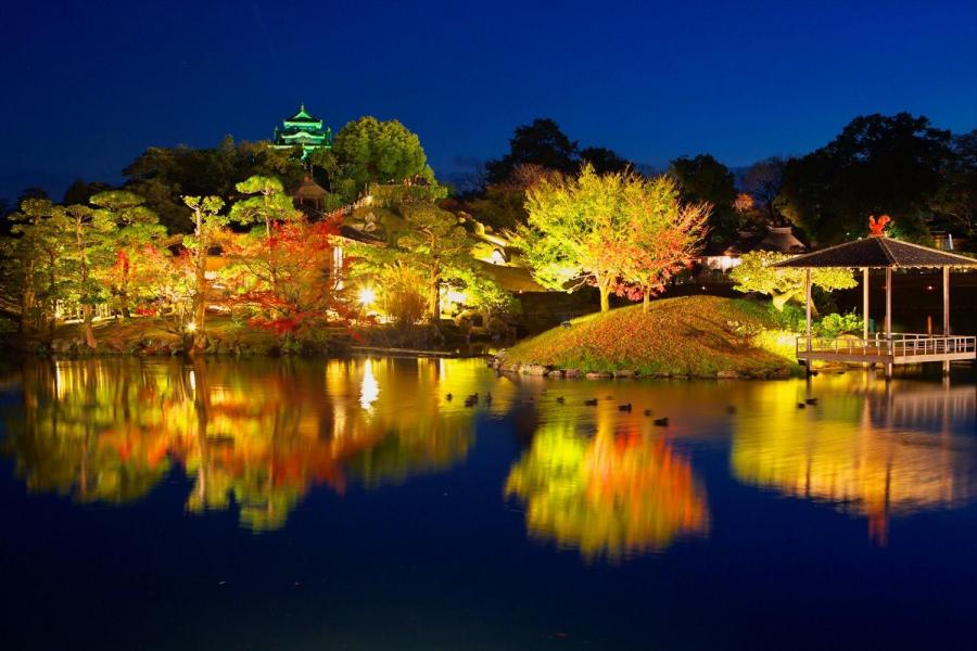 岡山後楽園　秋の幻想庭園