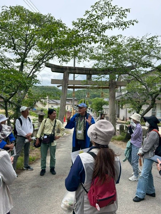 吉浜菅原神社での現地ガイド