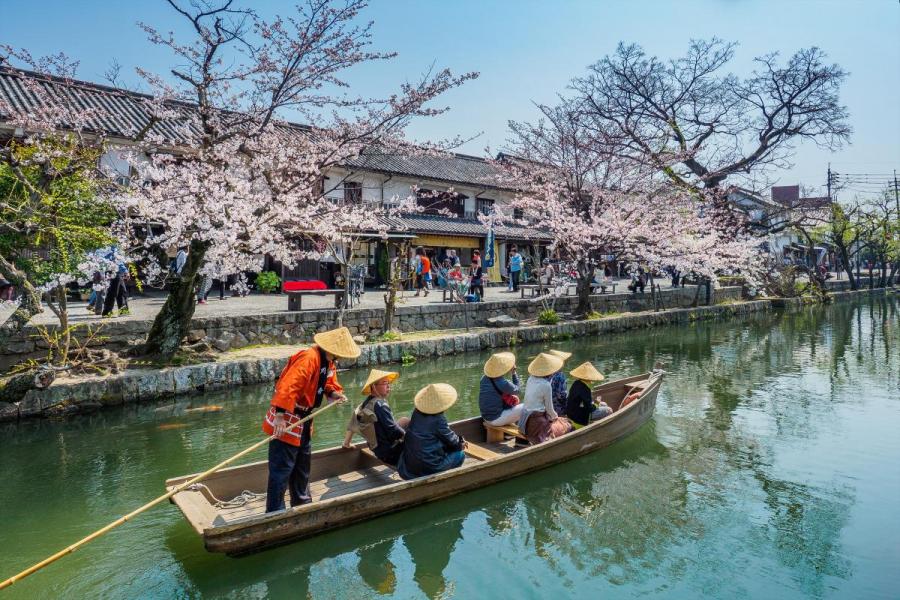 吉備路、倉敷美観地区から倉敷の産業工場見学とみやま公園の桜