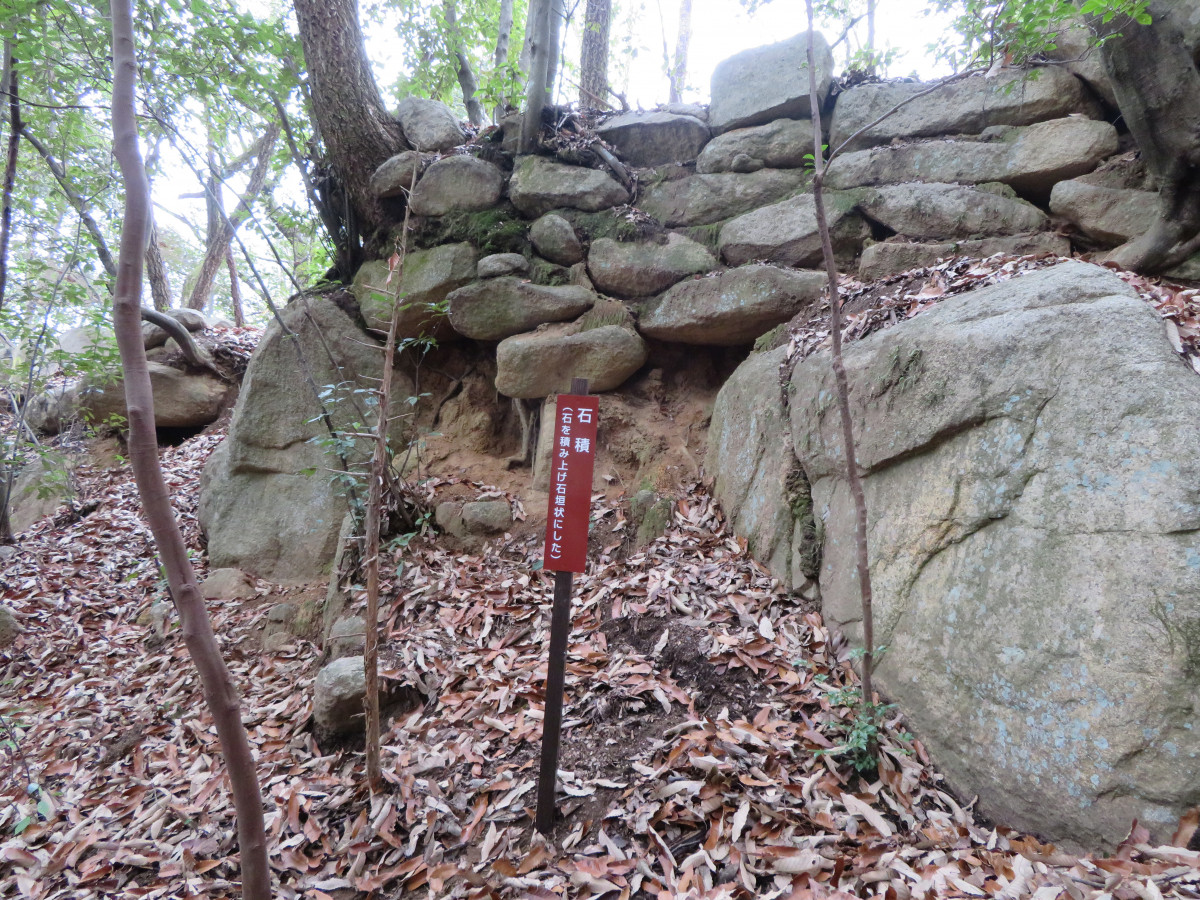 石積・城跡遺構（杉山山頂南下）