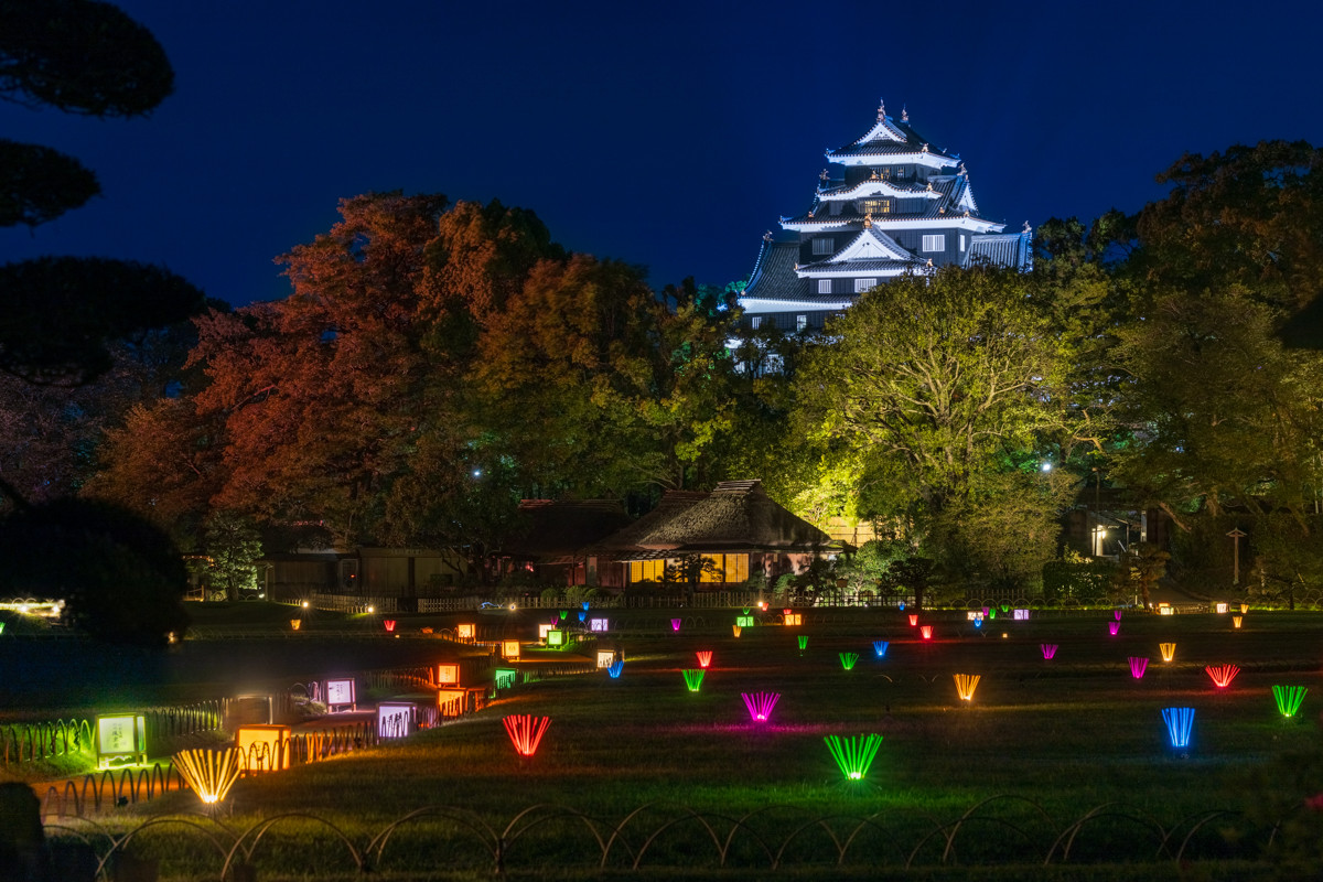 【2024年】ゴールデンウィークのお出かけは、岡山後楽園「幻想庭園」と岡山城「烏城灯源郷」