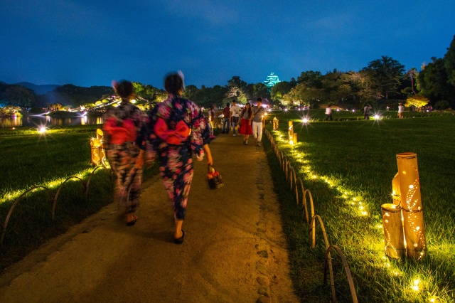 岡山後楽園　夏の幻想庭園