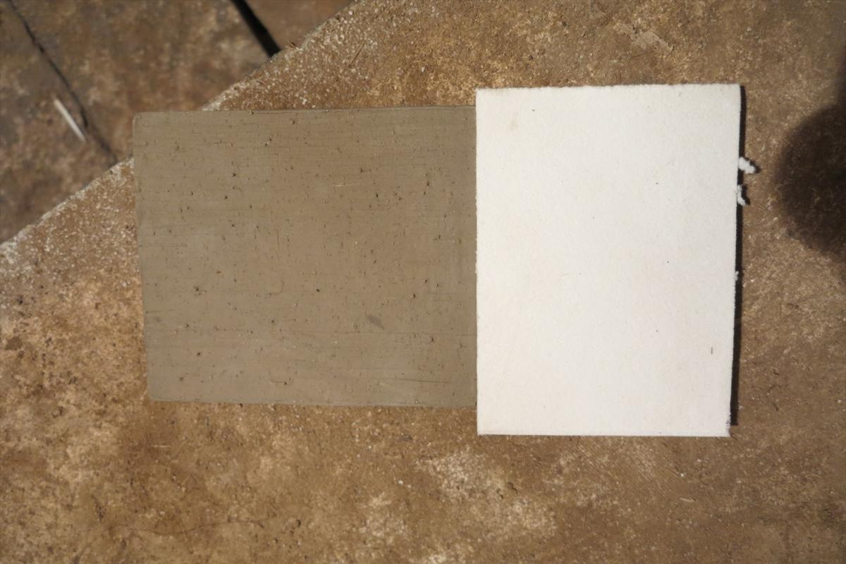 ・「窯詰め」で「セラミックシート」を敷いた作品(窯詰め時)