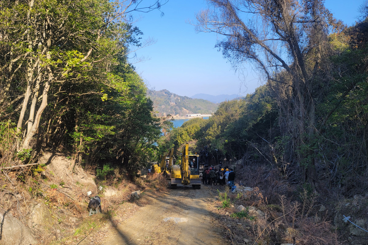 個人の採石場をお借りして撮影。