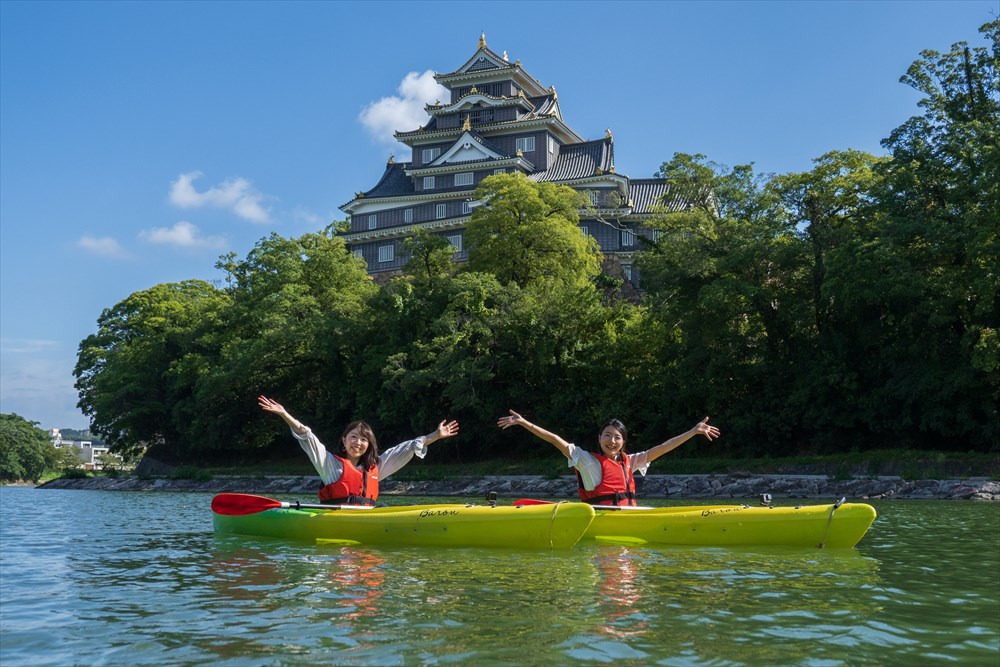 「日本100名城」岡山城を川面から眺める！初心者も安心のカヌーエコツアー