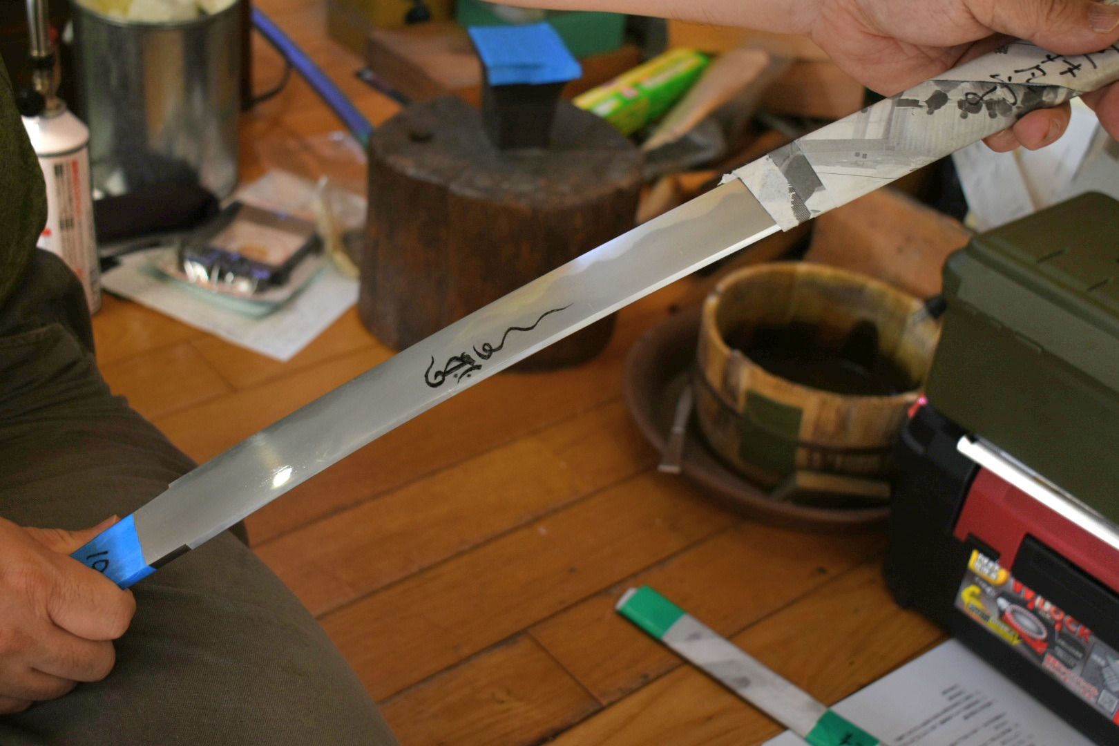 刀身彫刻下書き