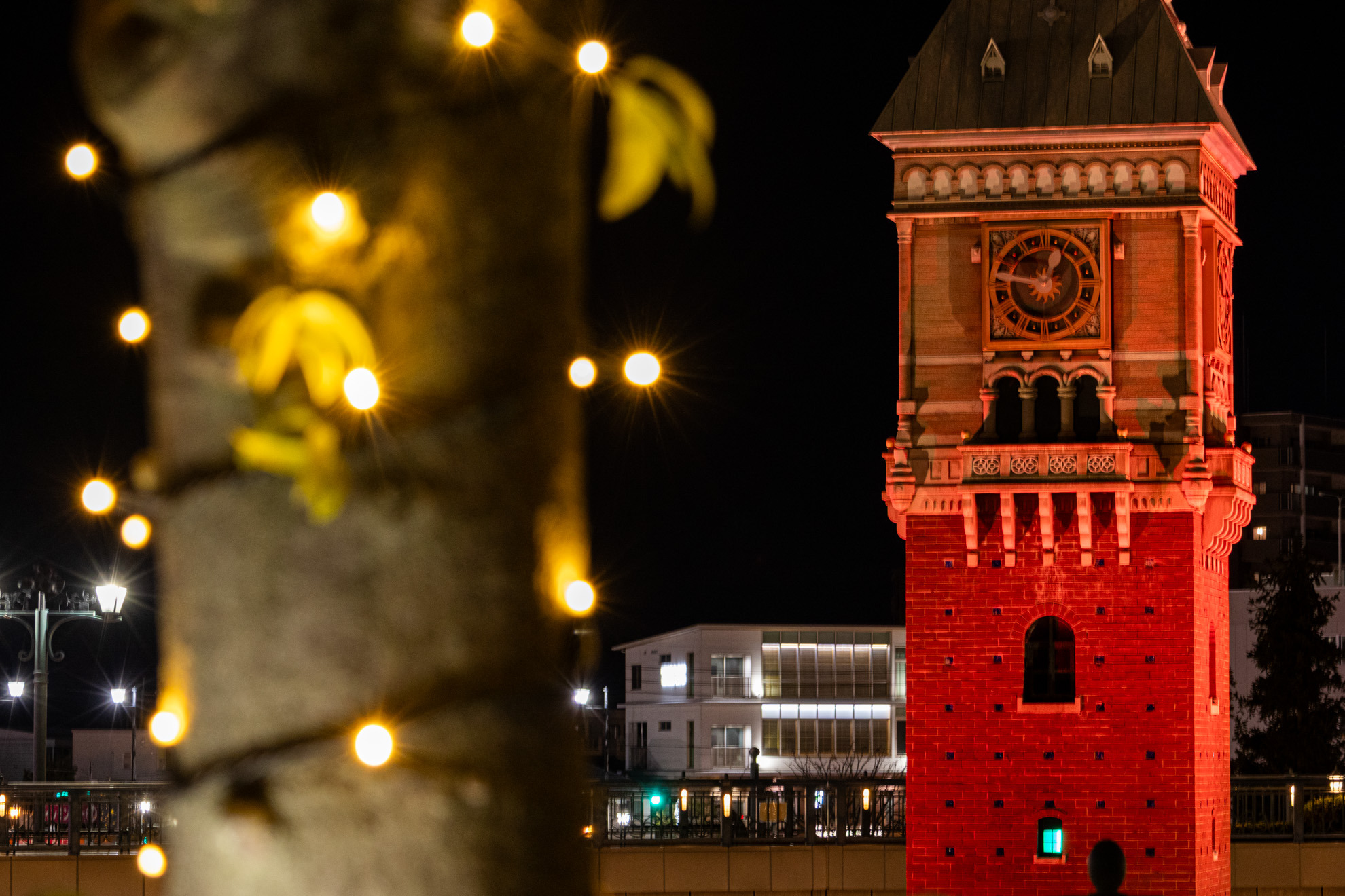 アンデルセン広場 時計台ライトアップ