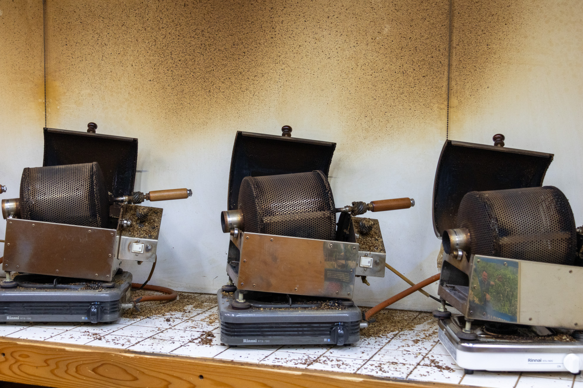 こちらの焙煎機でコーヒー豆を焙煎します