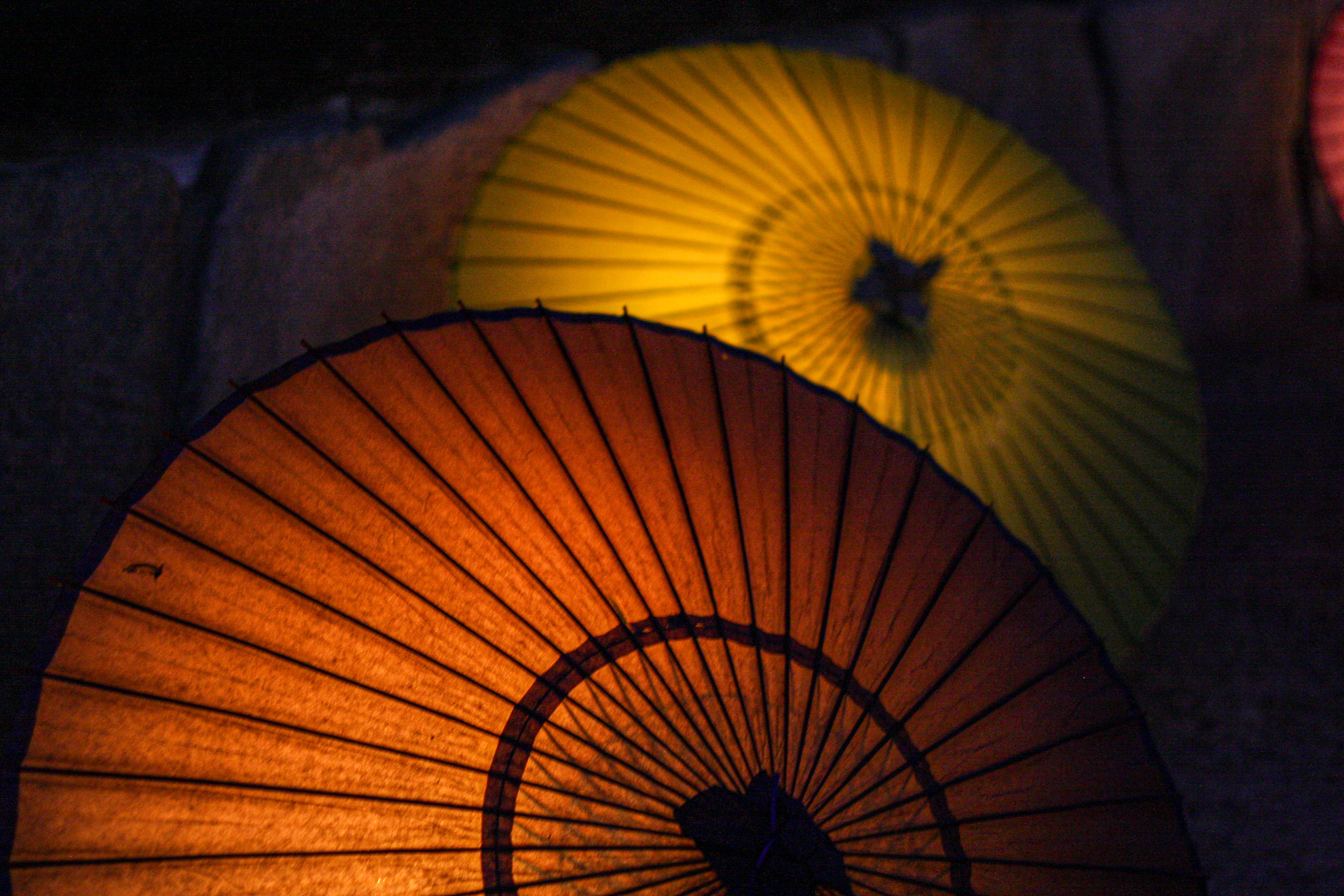 和傘あかり(2015年3月:筆者撮影)