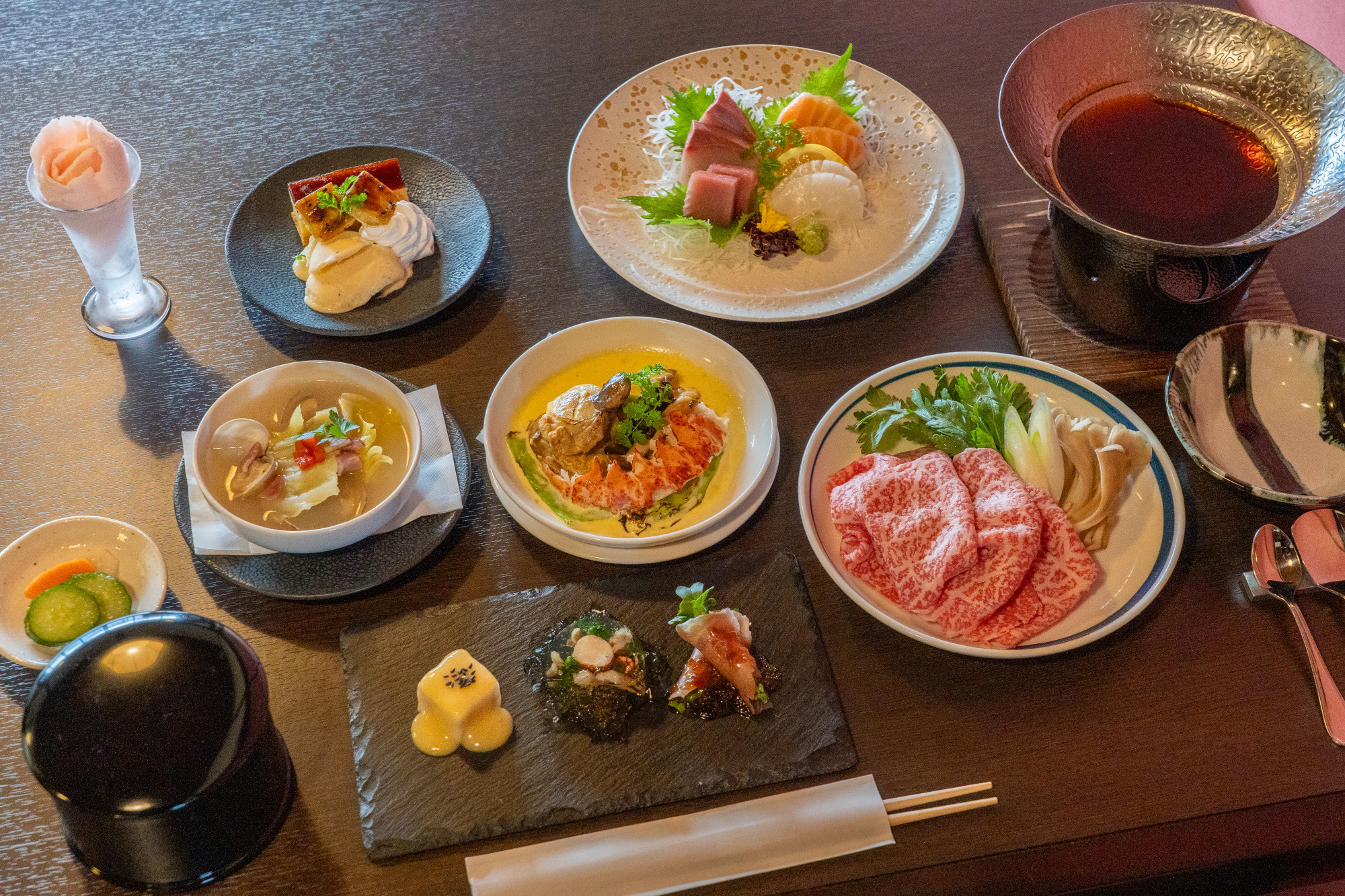 夕食「備中ディナーコース」
