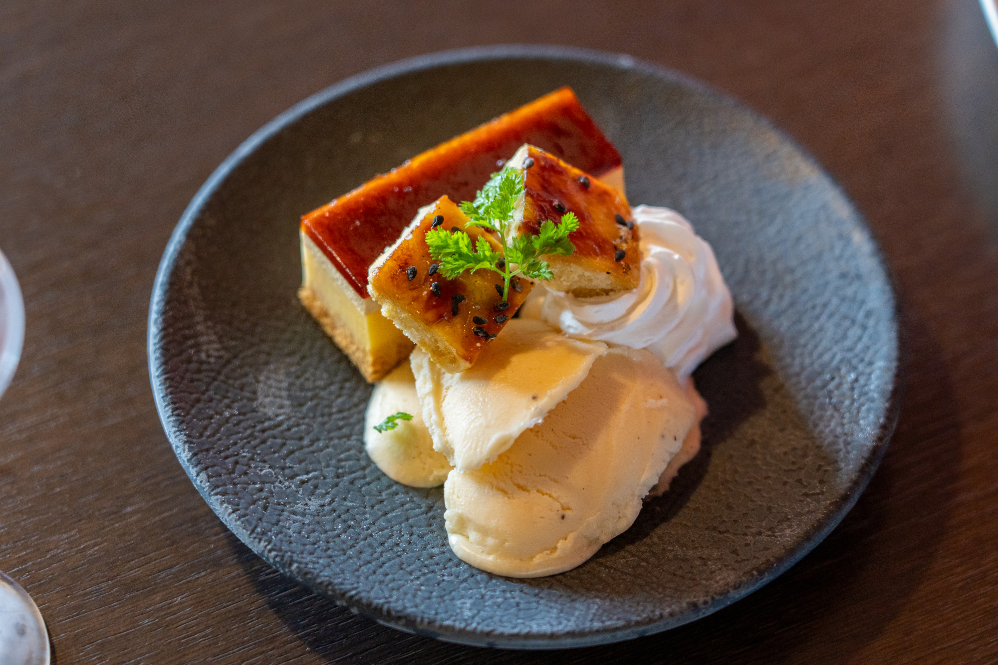 デザート（さつまいもプリンとバニラアイス）