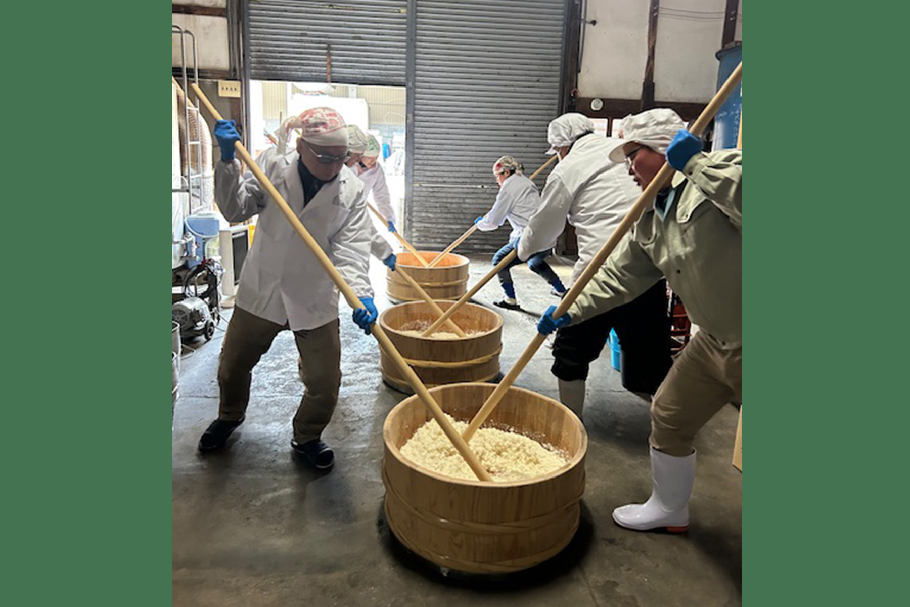 生酛の酛摺り（画像提供：落酒造場）