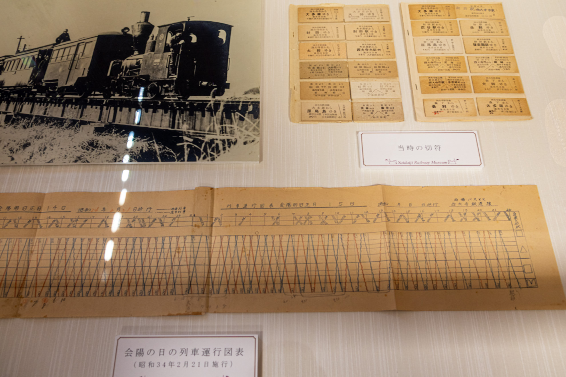 西大寺会陽の日のダイヤも展示されています
