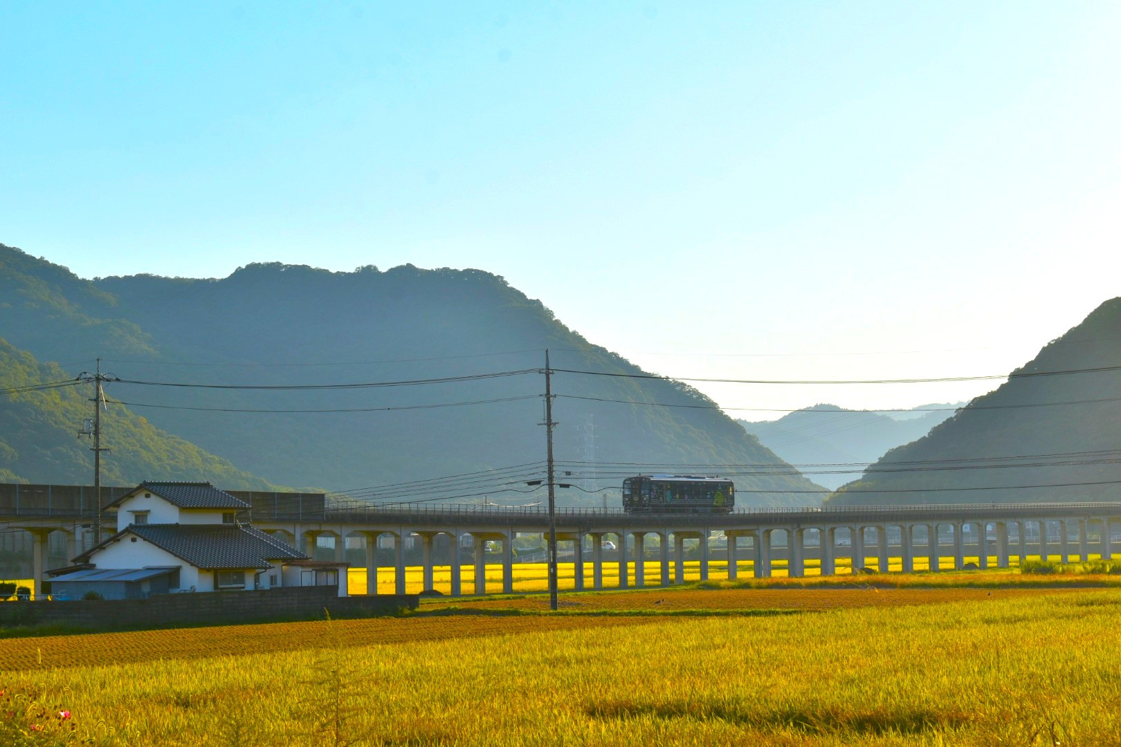 井原鉄道と猿掛城