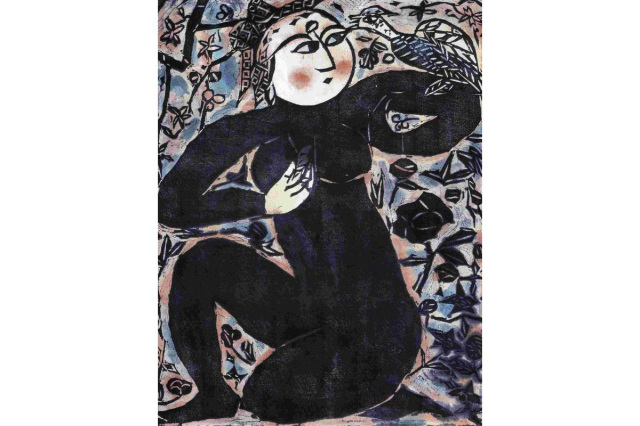 『鷹持妃板画柵（たかもちひはんがさく）』　棟方志功作