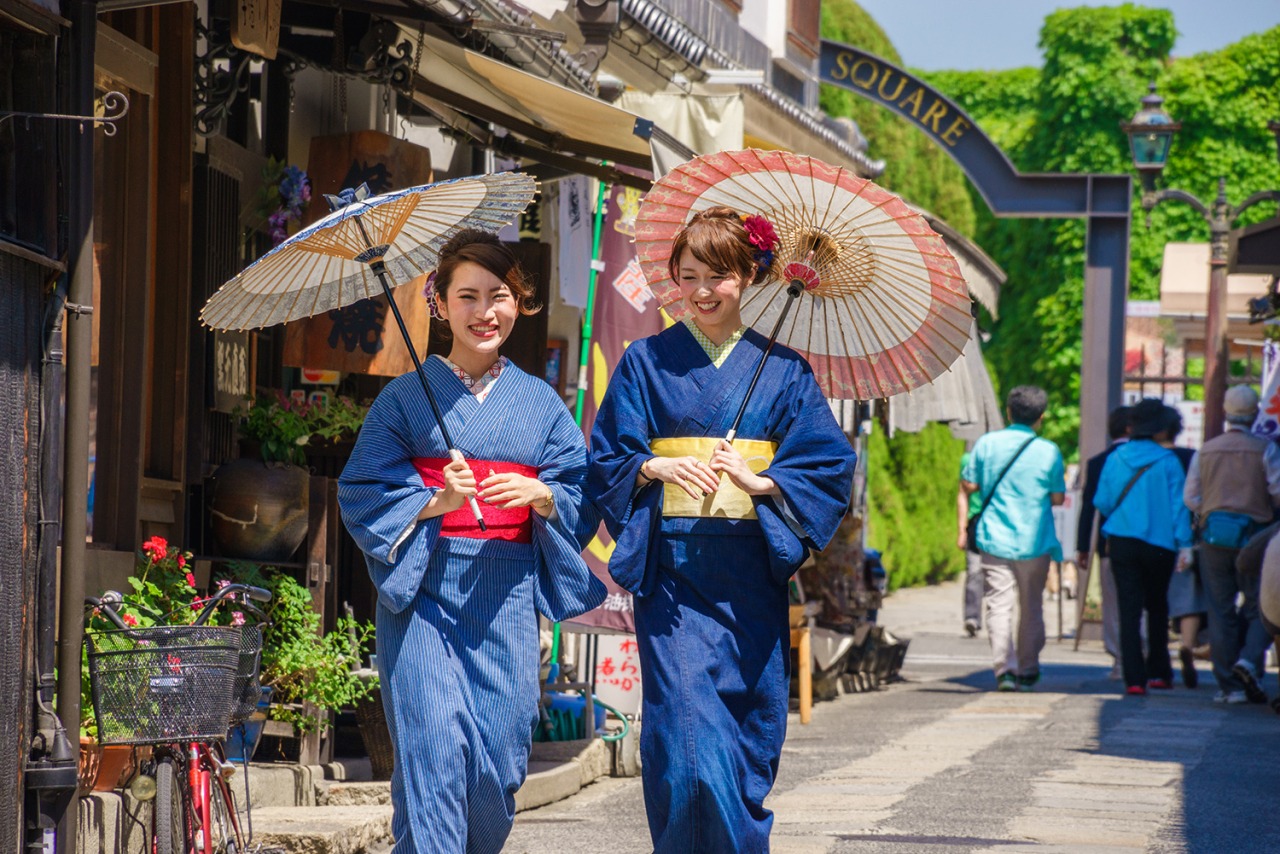 デニム着物で町歩き