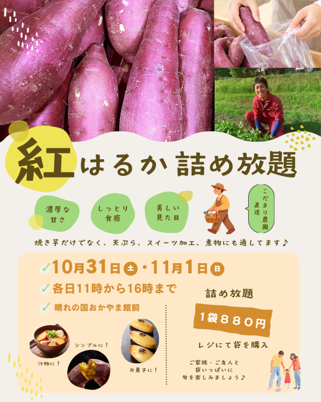【2026年】晴れの国おかやま館 紅はるか 詰め放題