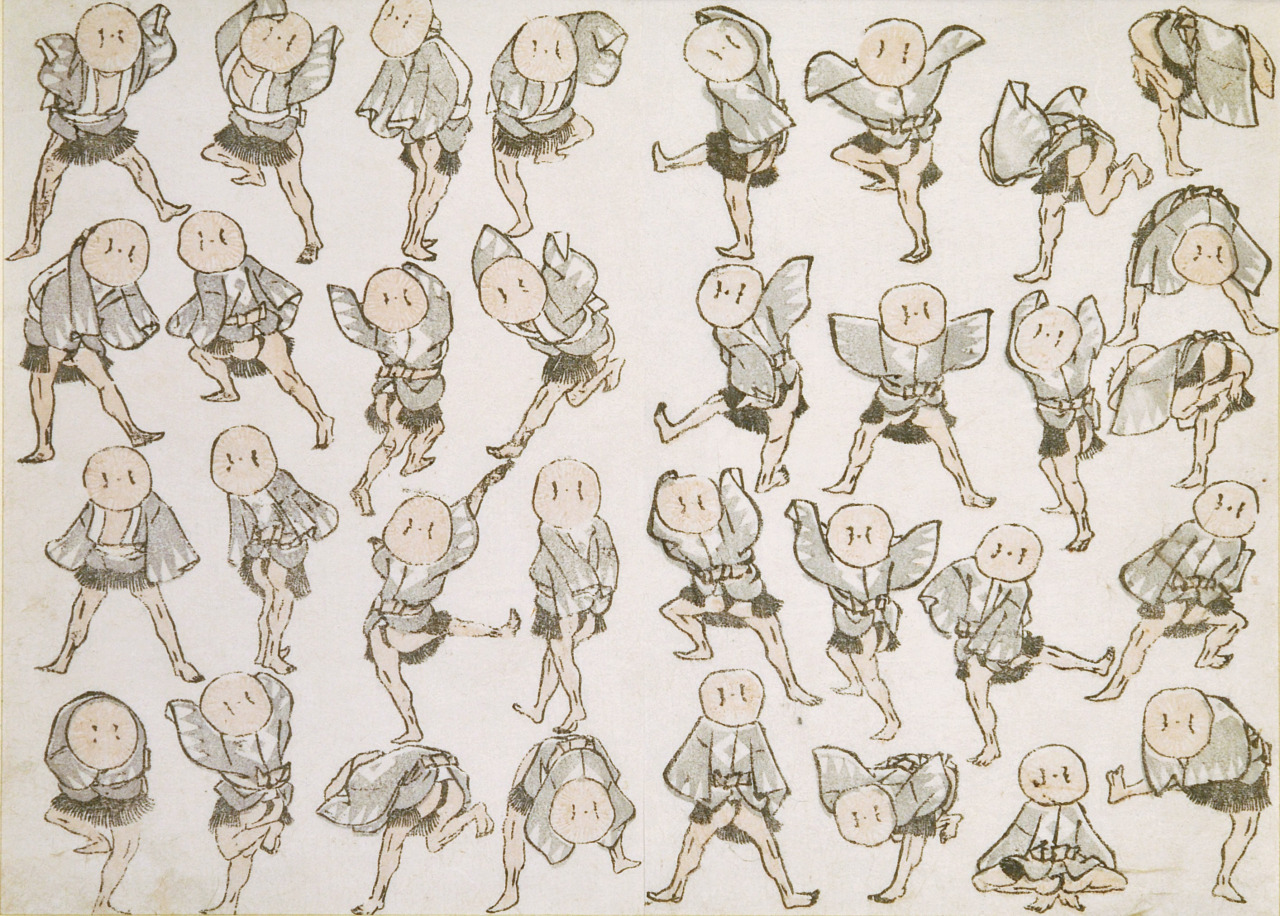 『北斎漫画』三編《雀踊り》1815(文化12)年 浦上コレクション