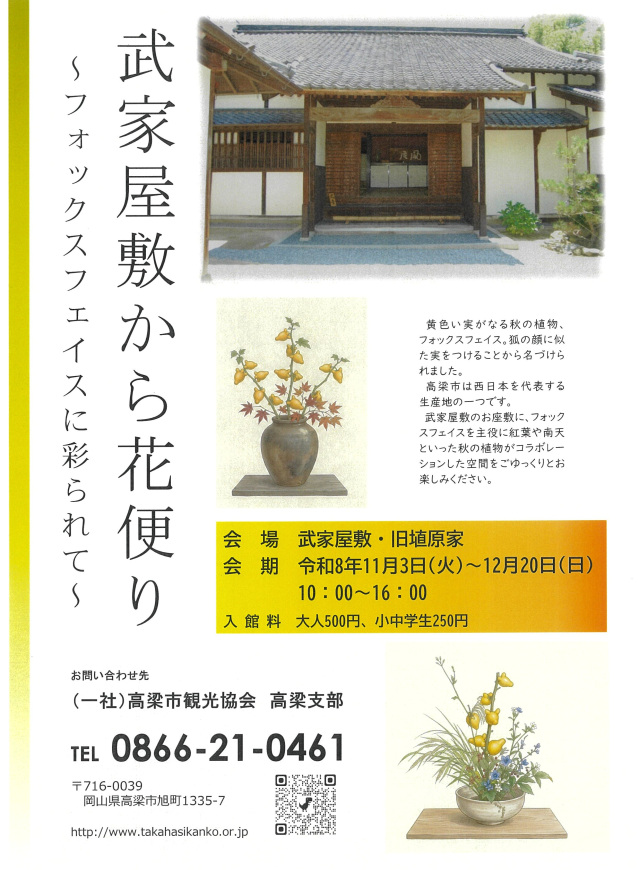 武家屋敷から花便り ~フォックスフェイスに彩られて~(高梁市武家屋敷・旧埴原家)