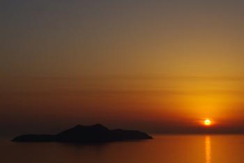 笠岡諸島の夕日（飛島）