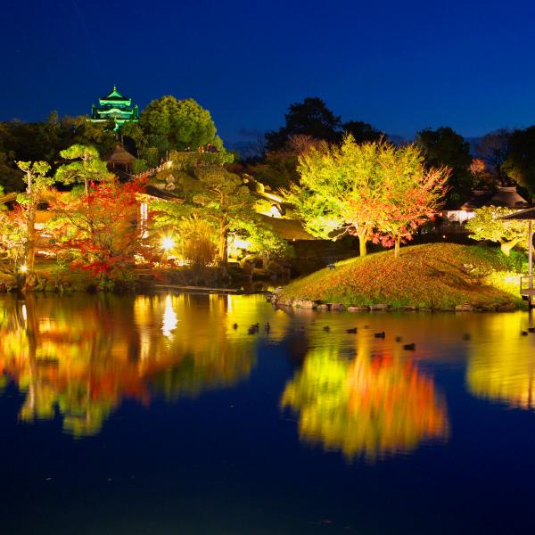 岡山後楽園　秋の幻想庭園