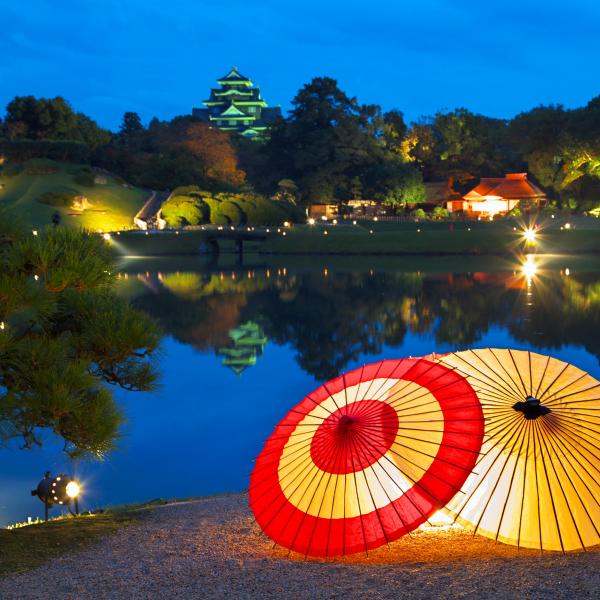 岡山後楽園　秋の幻想庭園